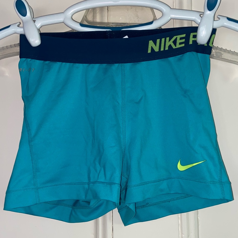 blue/green Nike Pro spandex